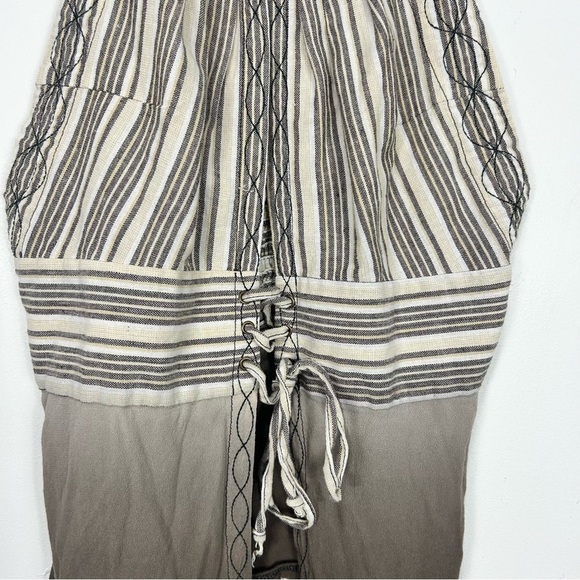 GILDED INTENT by BUCKLE lace up raw hem halter tank top O19 - Picture 3 of 10